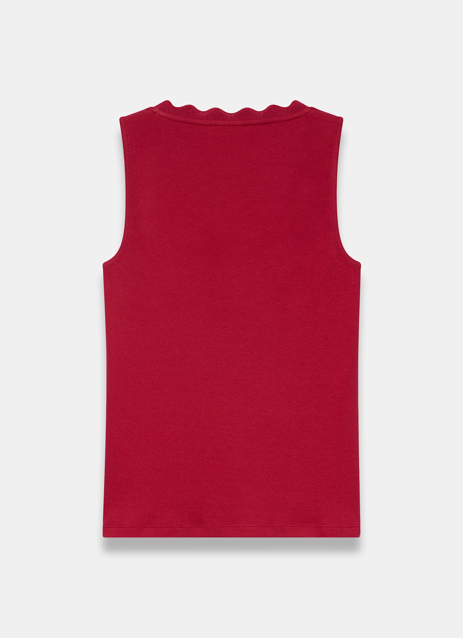 Red Scallop Trim Vest Top