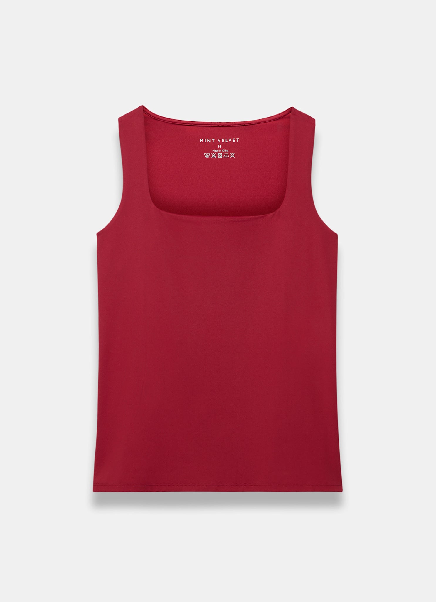 Red Scoop Neck Layering Vest Top