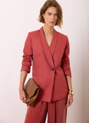 Red Linen Tailored Blazer