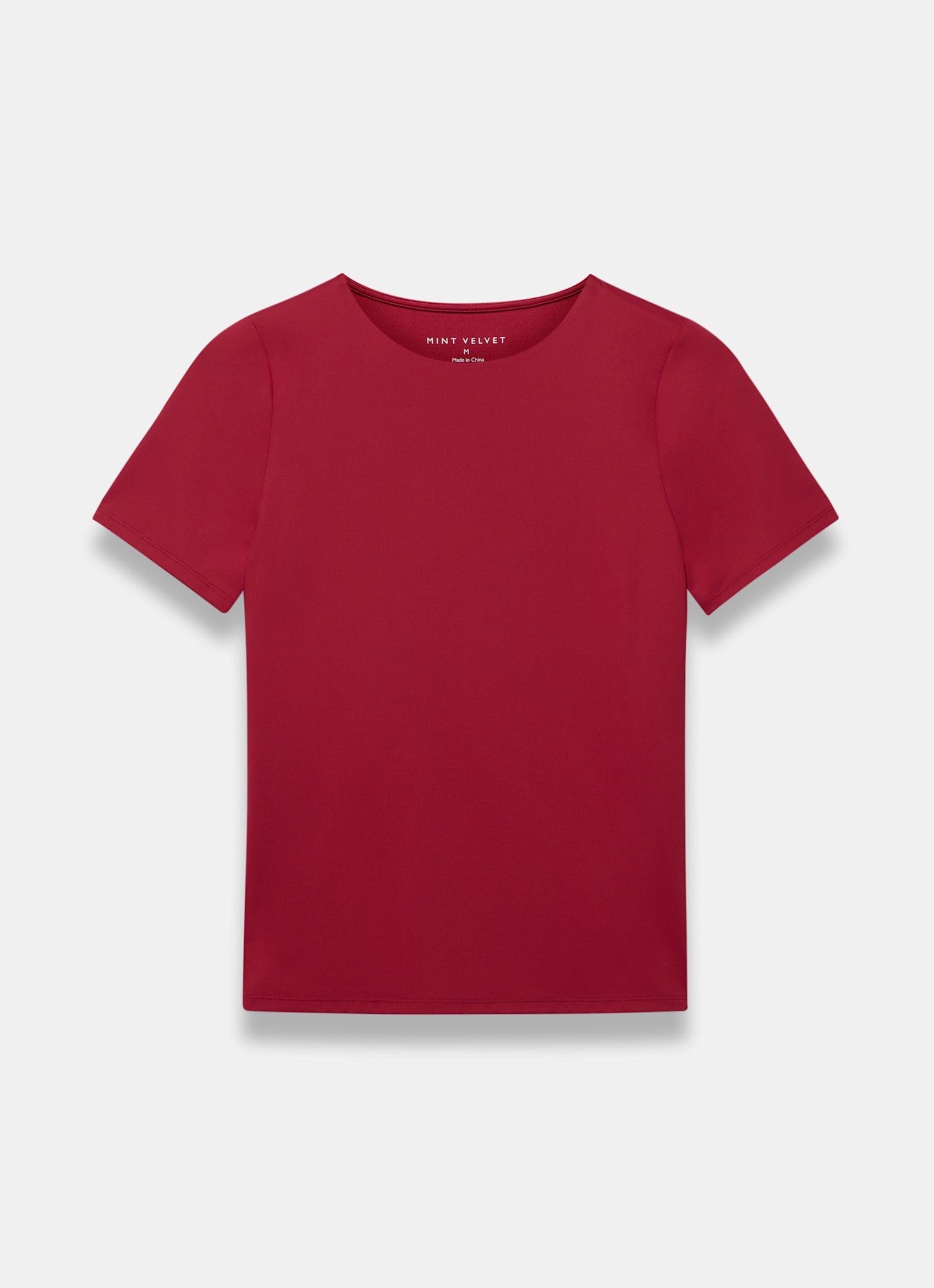 Red Short Sleeve Layering Top