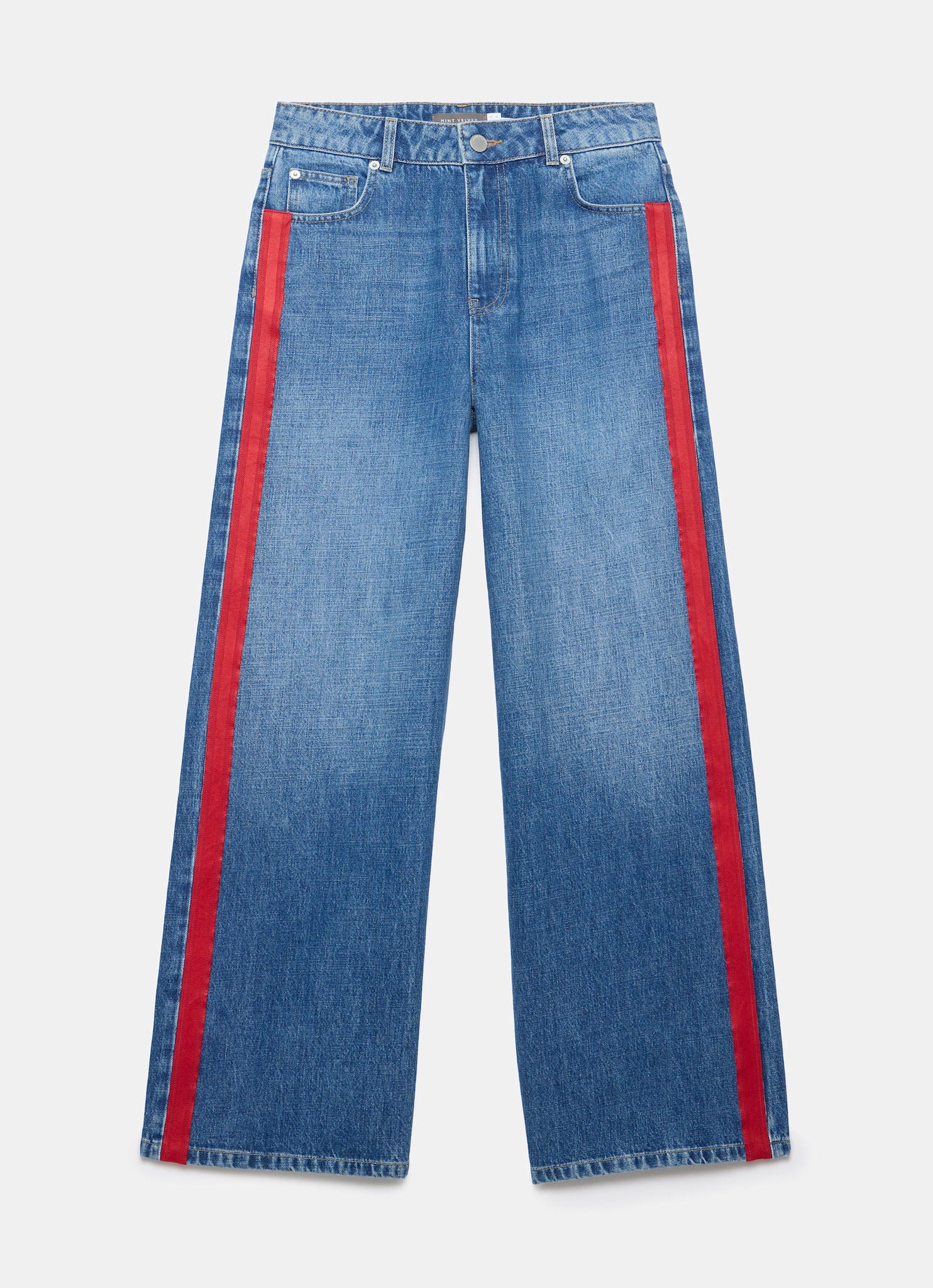 Indigo Side Stripe Wide Jeans