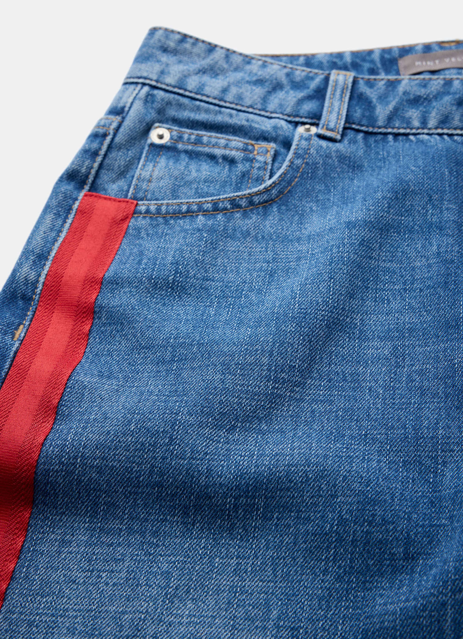 Indigo Side Stripe Wide Jeans