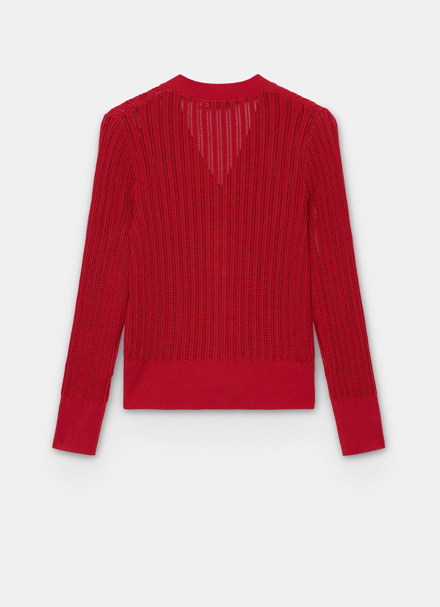 Red Open Knit Top