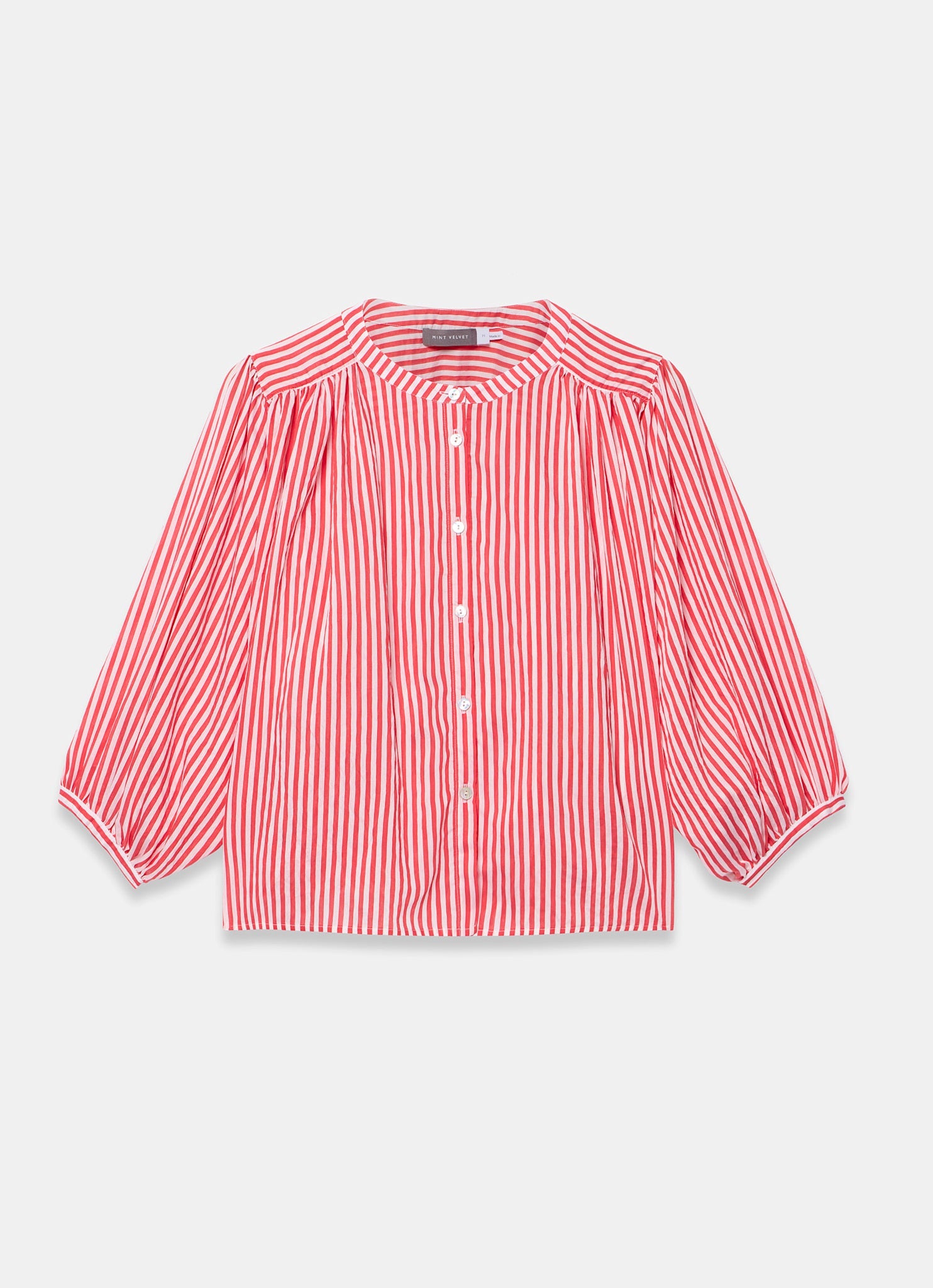 Red Striped Batwing Blouse
