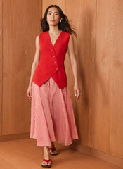 Red Stripe Maxi Skirt