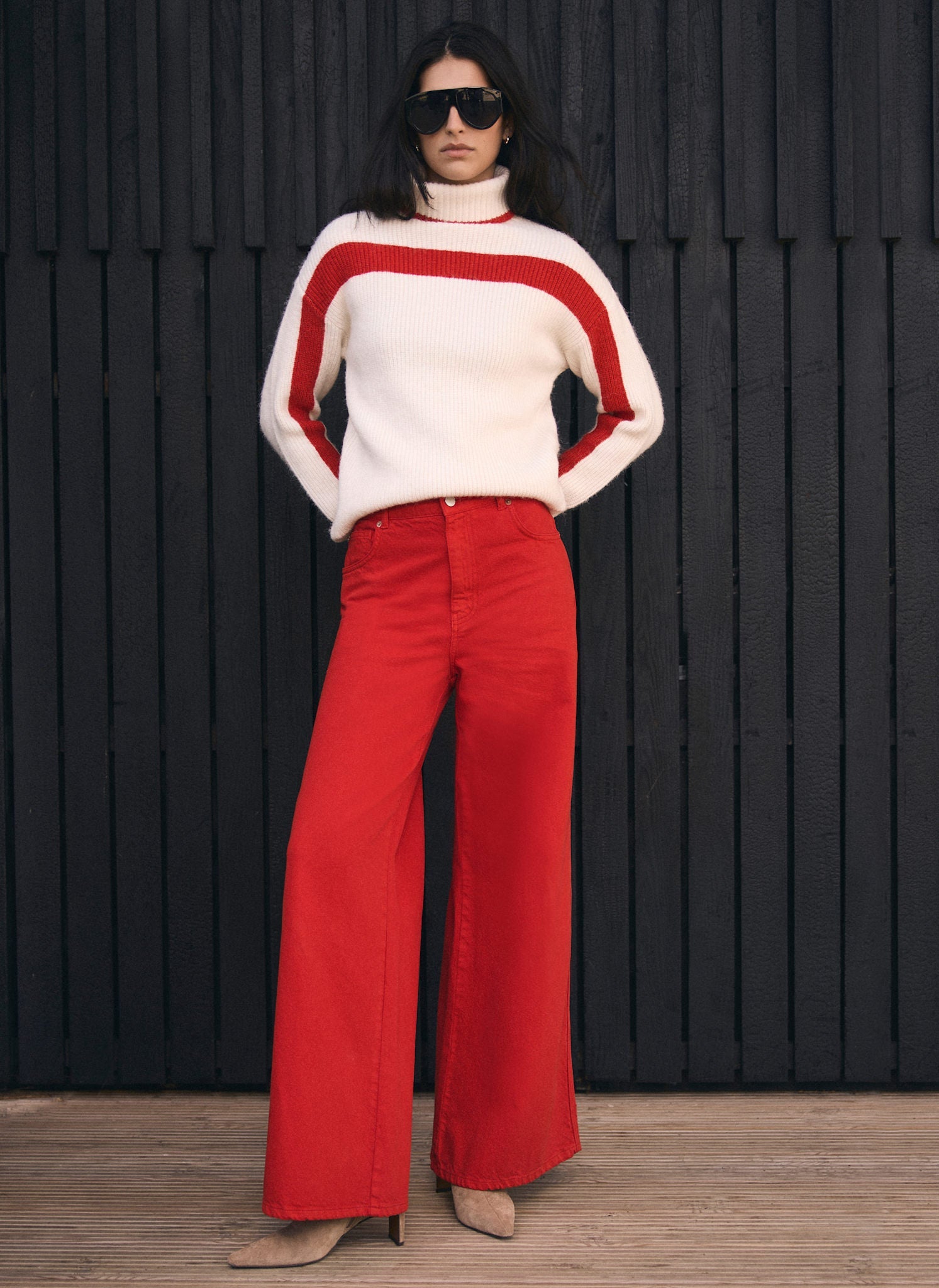 Red Wide Leg Jeans