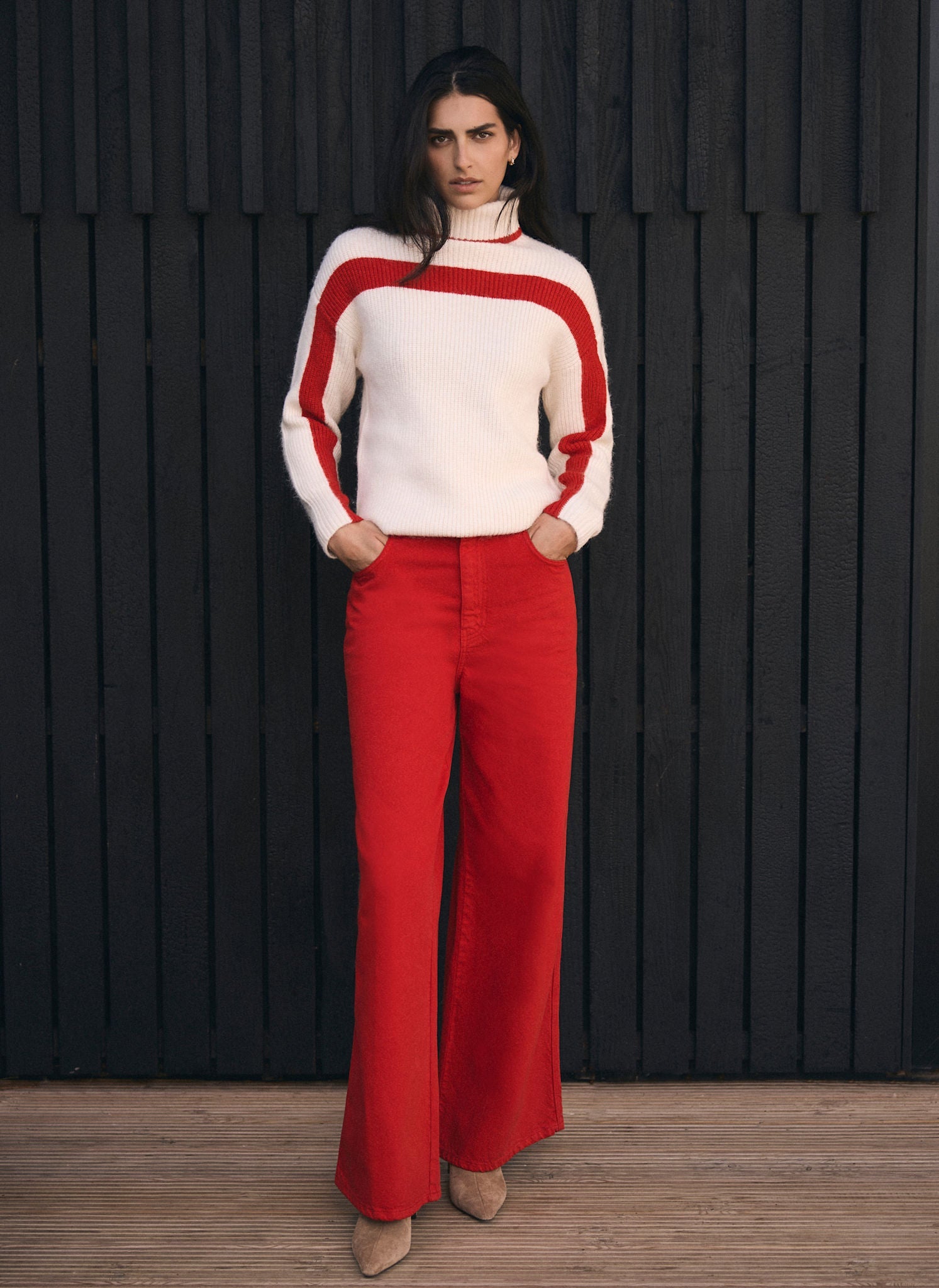 Red Wide Leg Jeans
