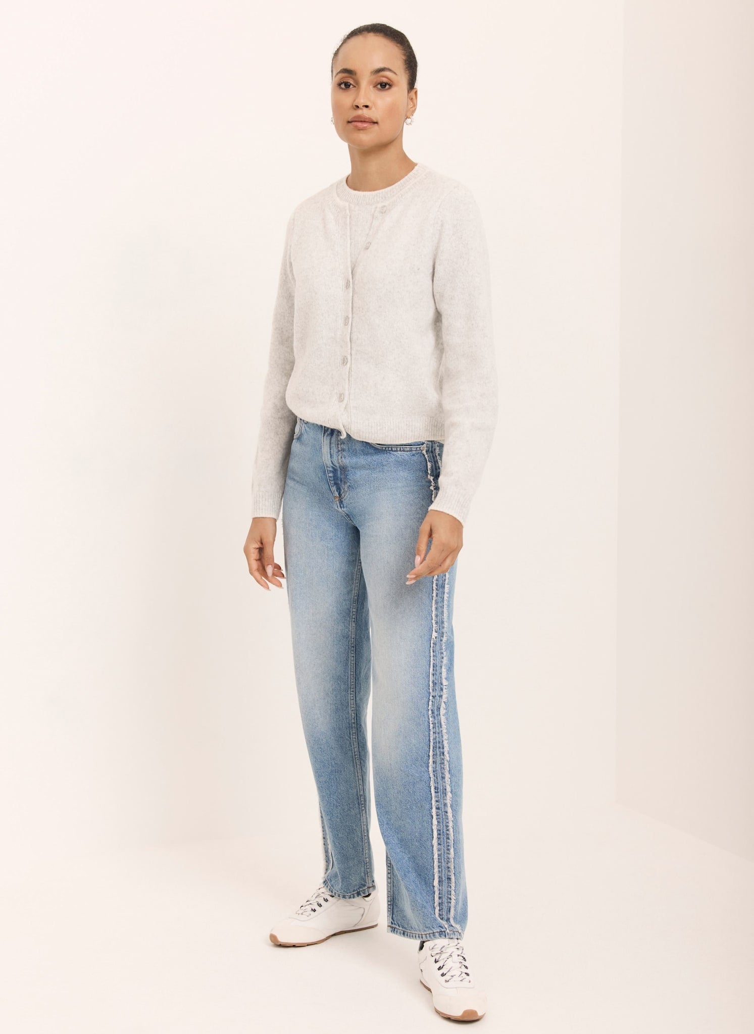 Light Indigo Wash Side Trim Boyfriend Jeans