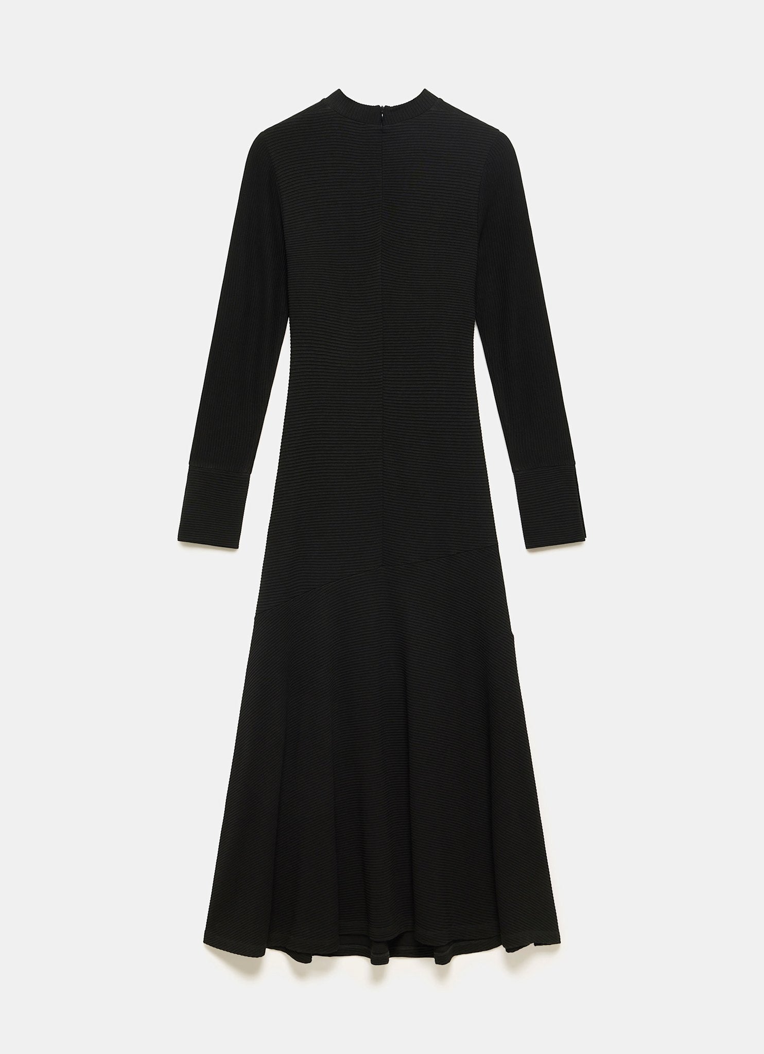 Black Ribbed Jersey Maxi Dress
