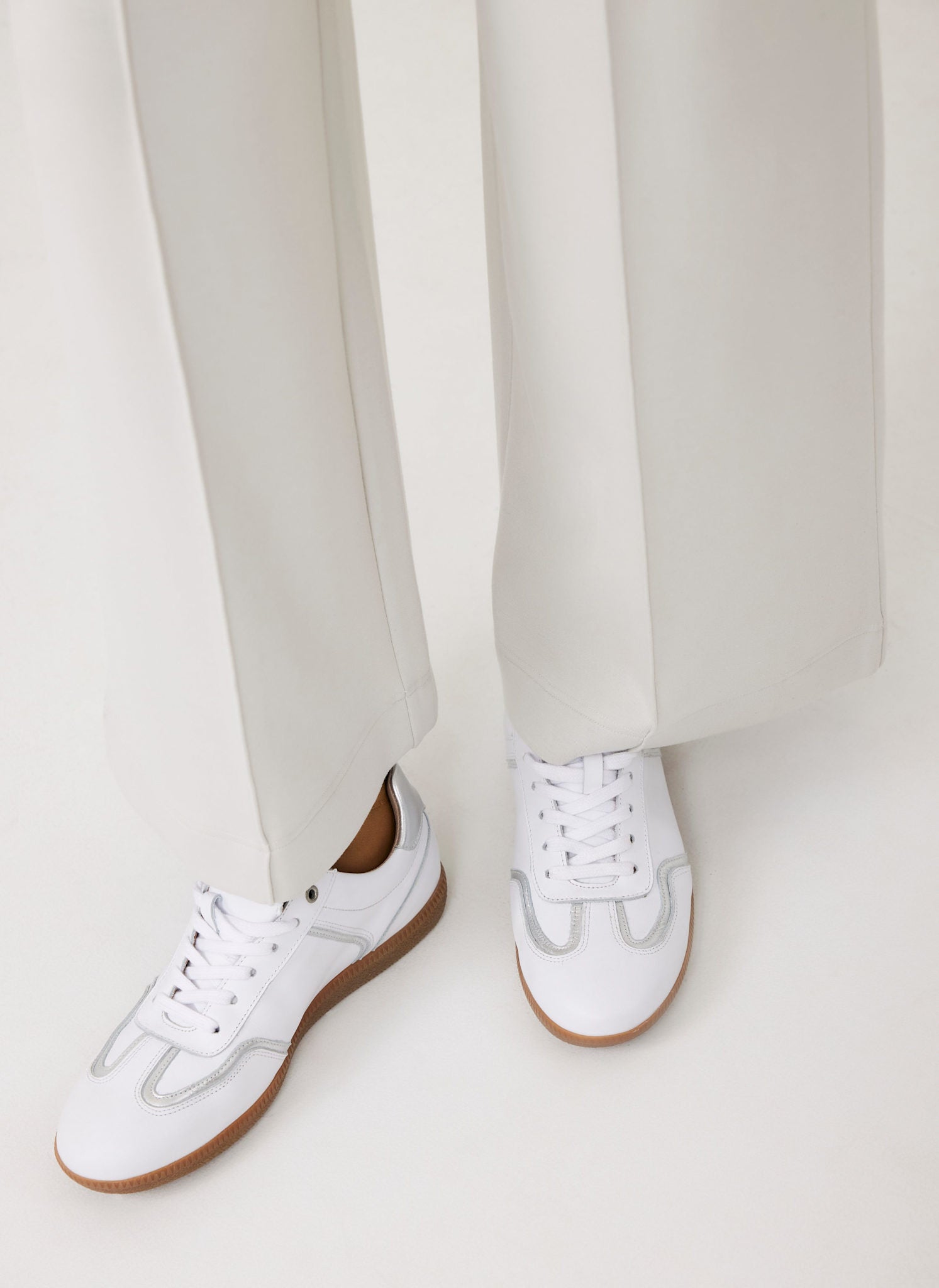 Romy White Leather Trainers