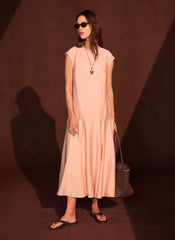 Pink Full Hem Midi Dress