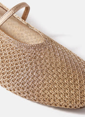 Rosie Gold Woven Pumps