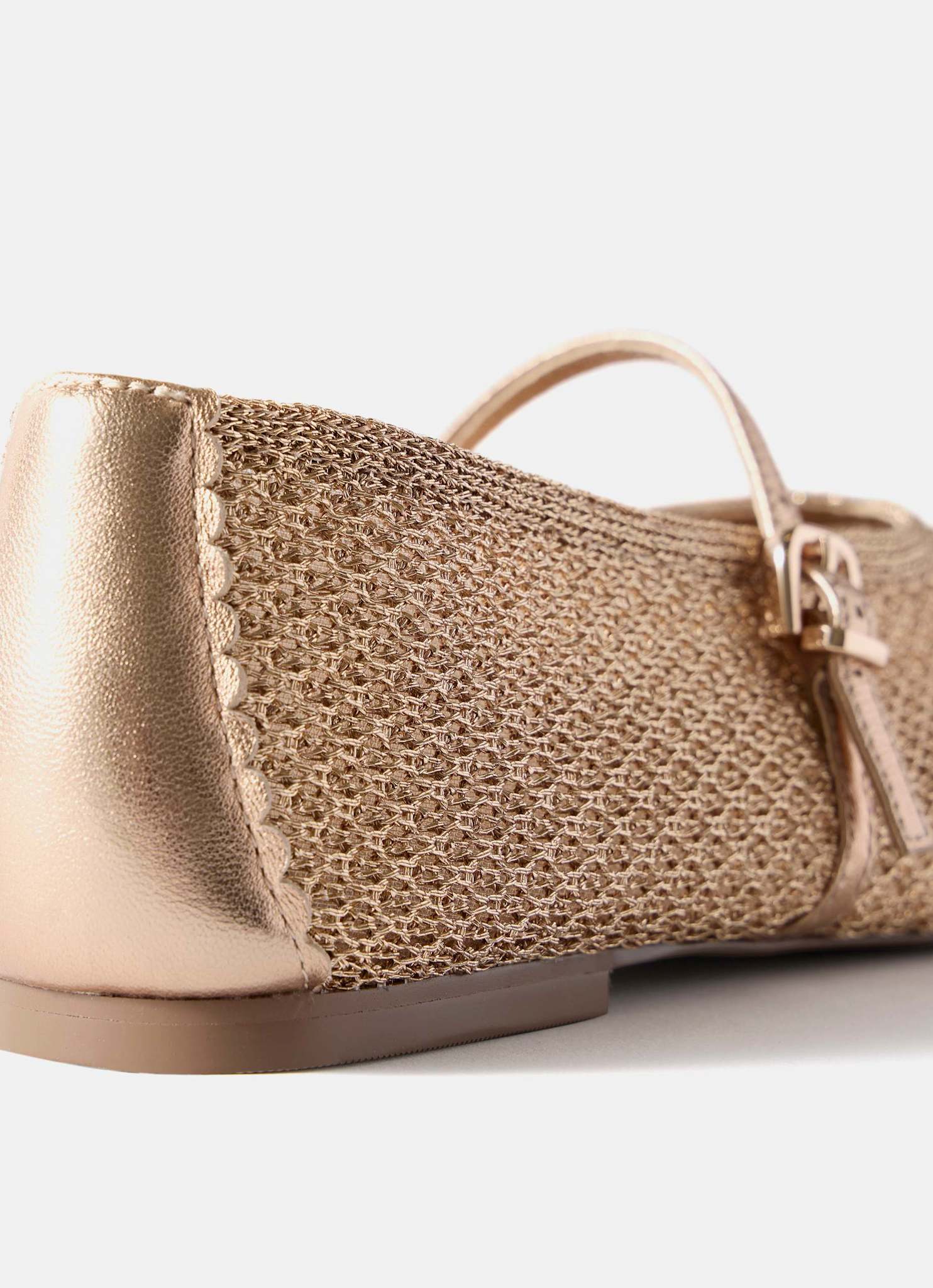 Rosie Gold Woven Pumps