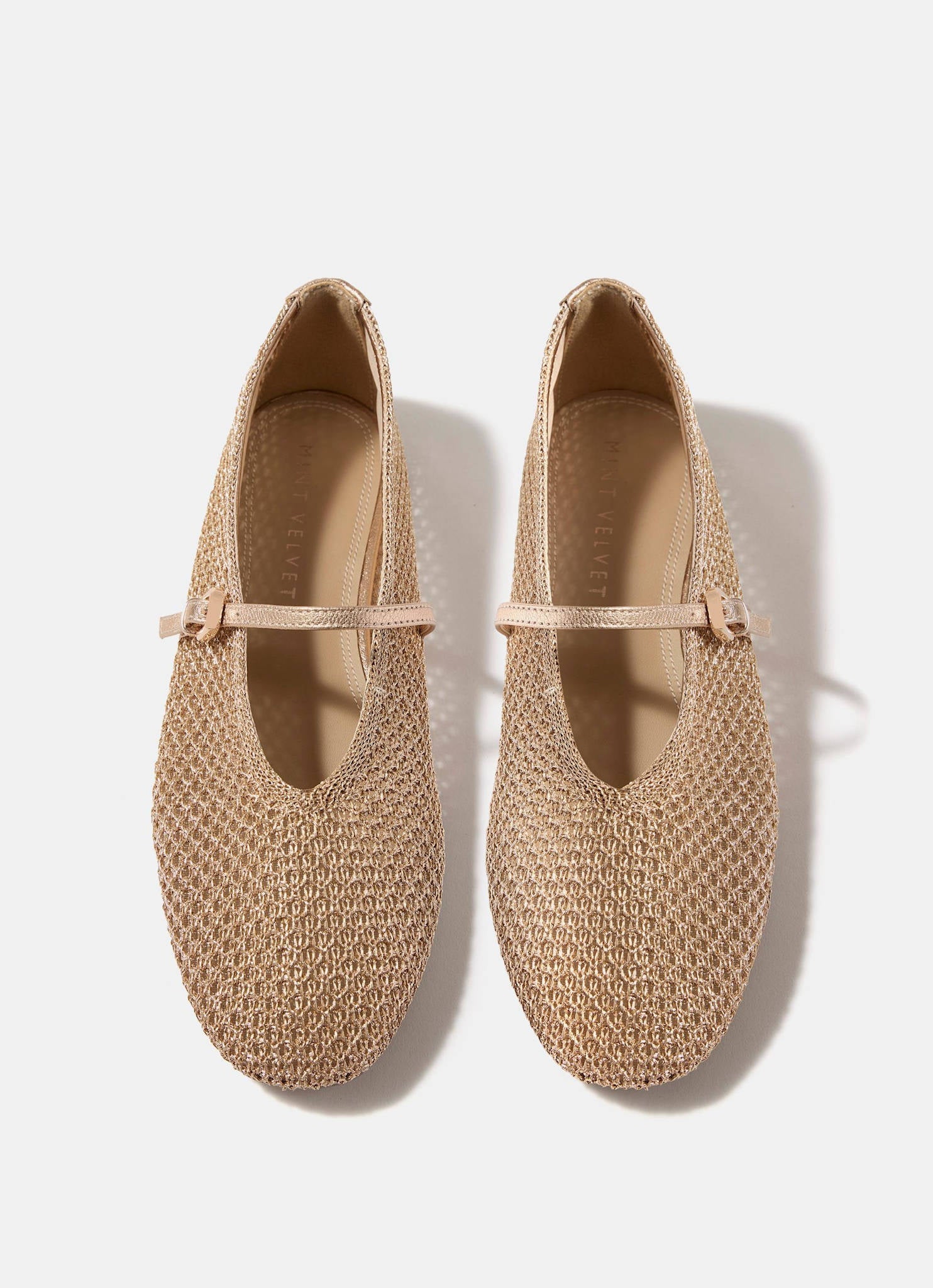 Rosie Gold Woven Pumps