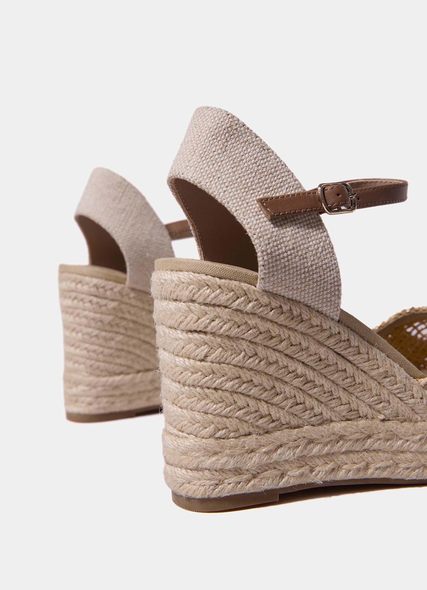 Roxy Gold Espadrille Wedge Sandals