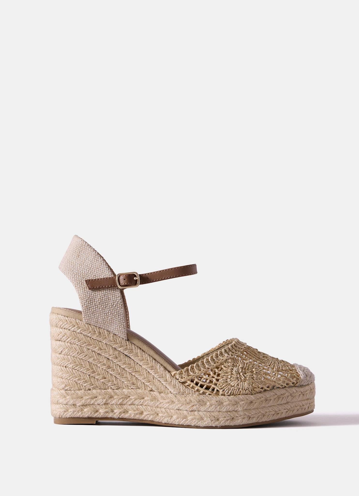 Roxy Gold Espadrille Wedge Sandals