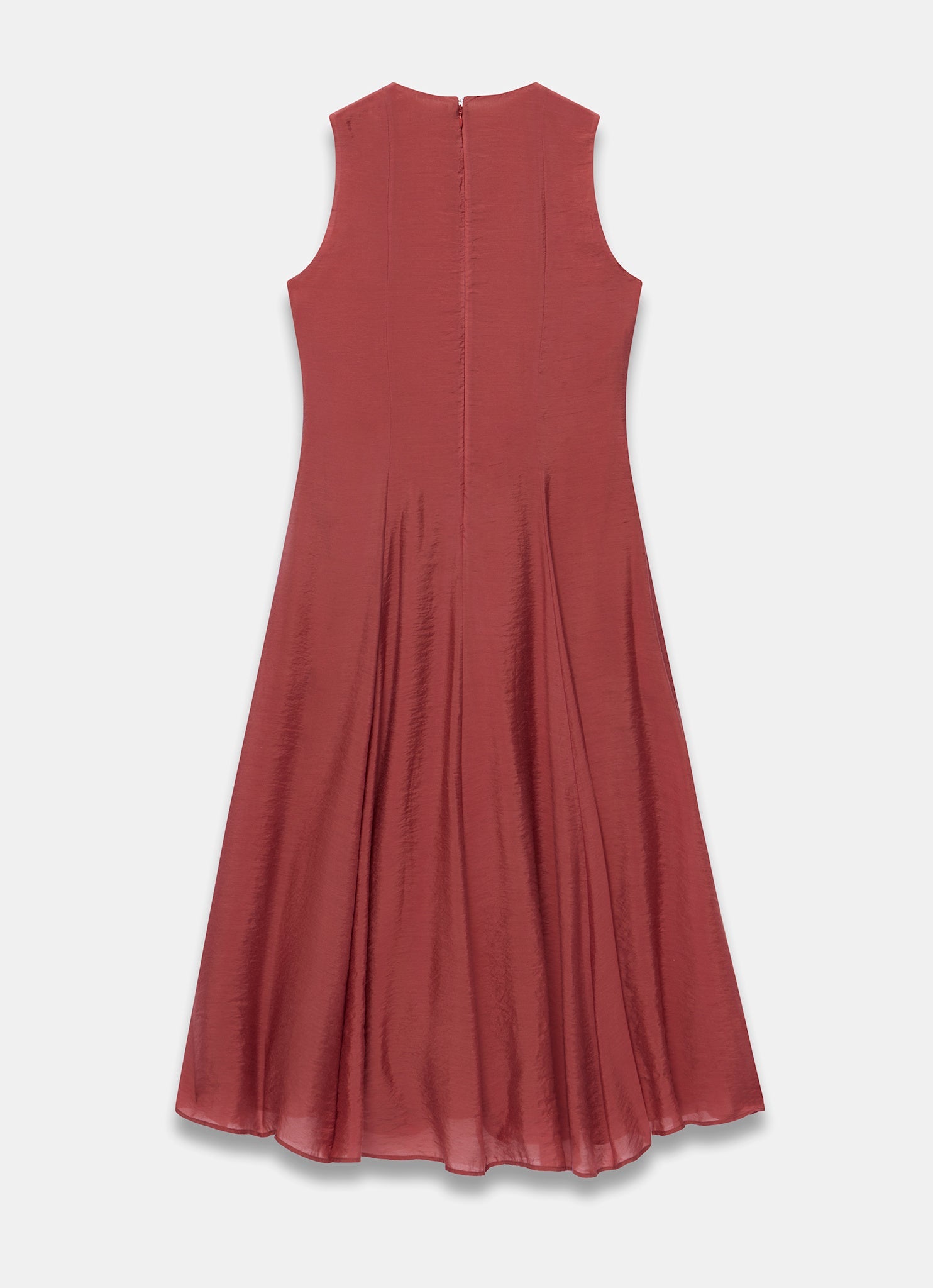 Red Sleeveless Midi Dress
