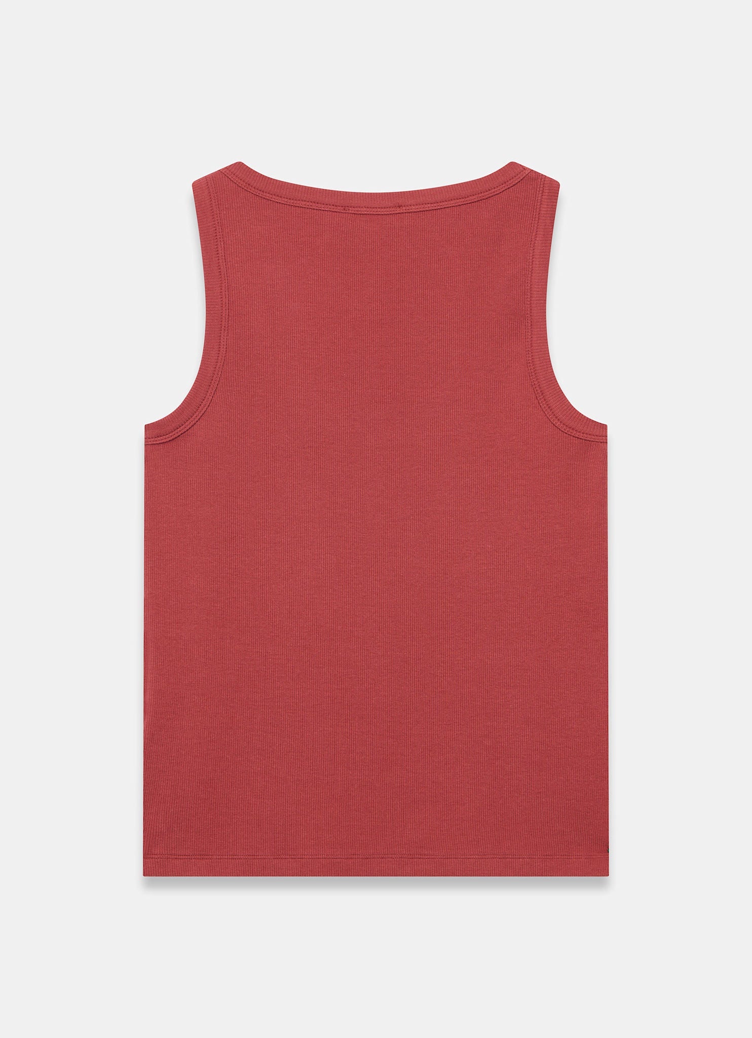 Red Cotton Blend Scoop Vest Top