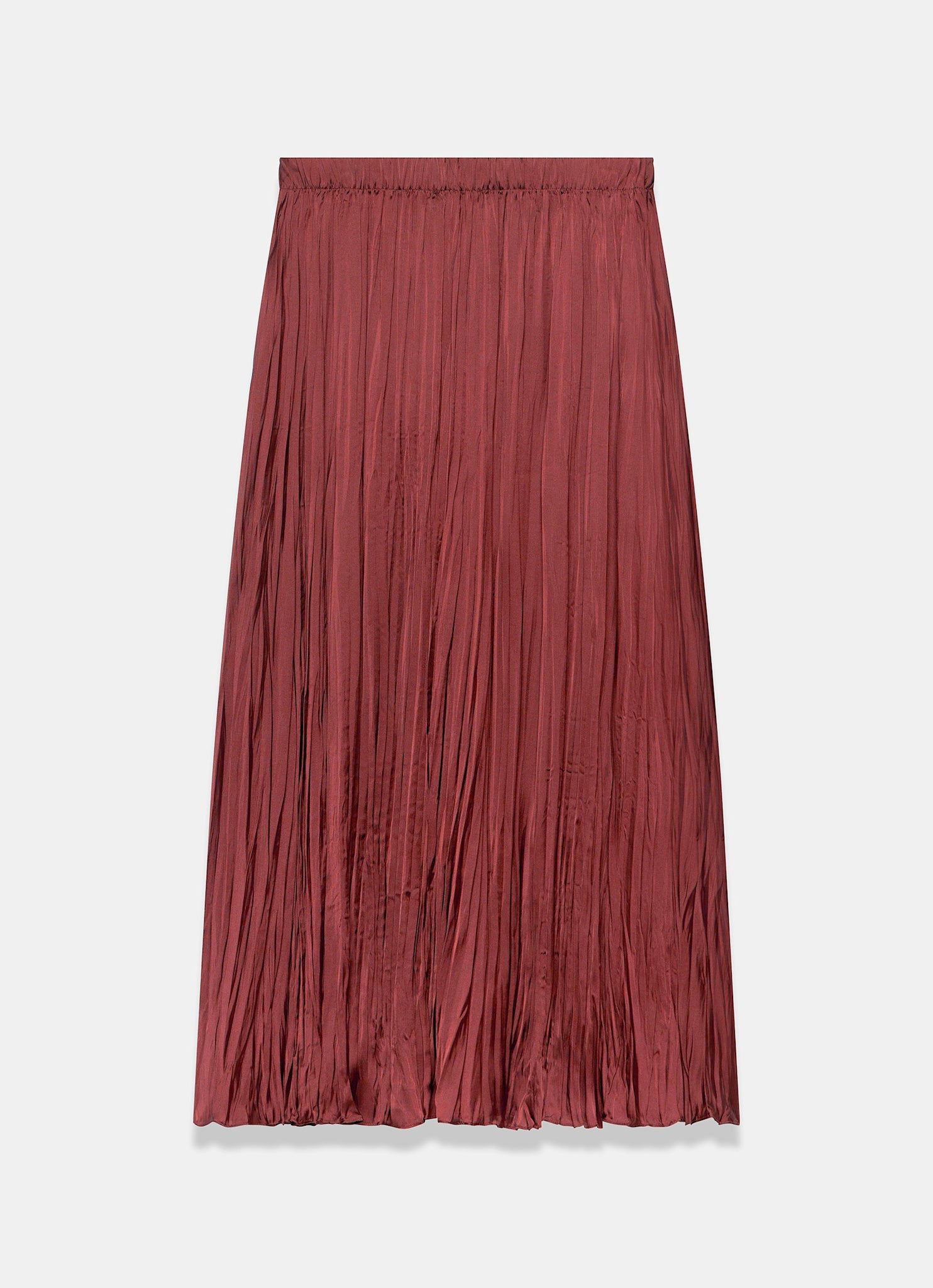 Red Crinkle Maxi Skirt