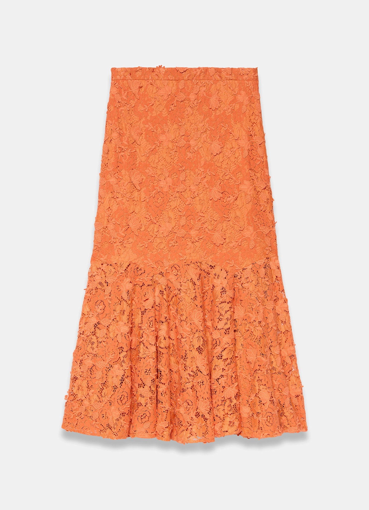 Orange Lace Maxi Skirt