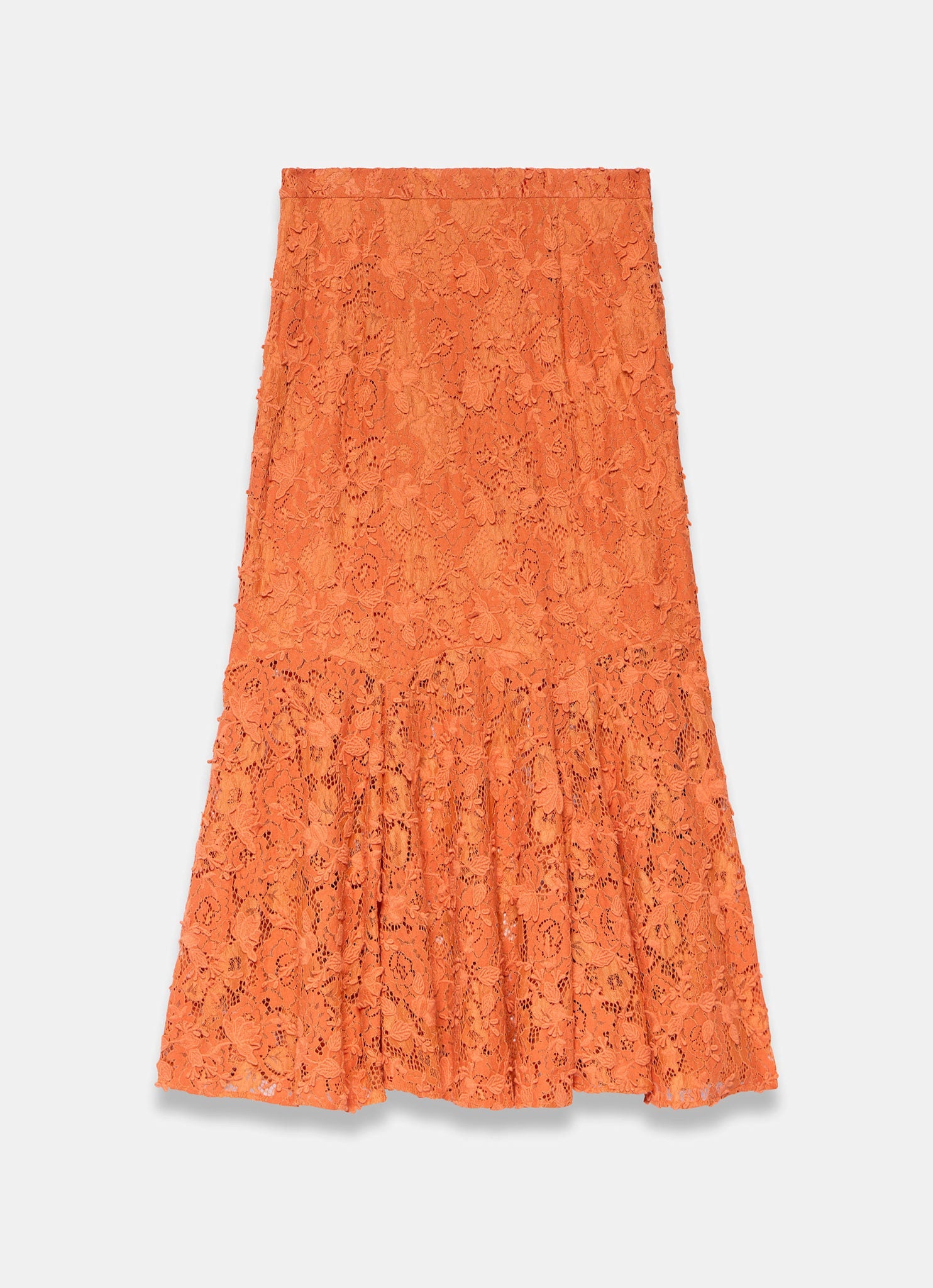 Orange Lace Maxi Skirt