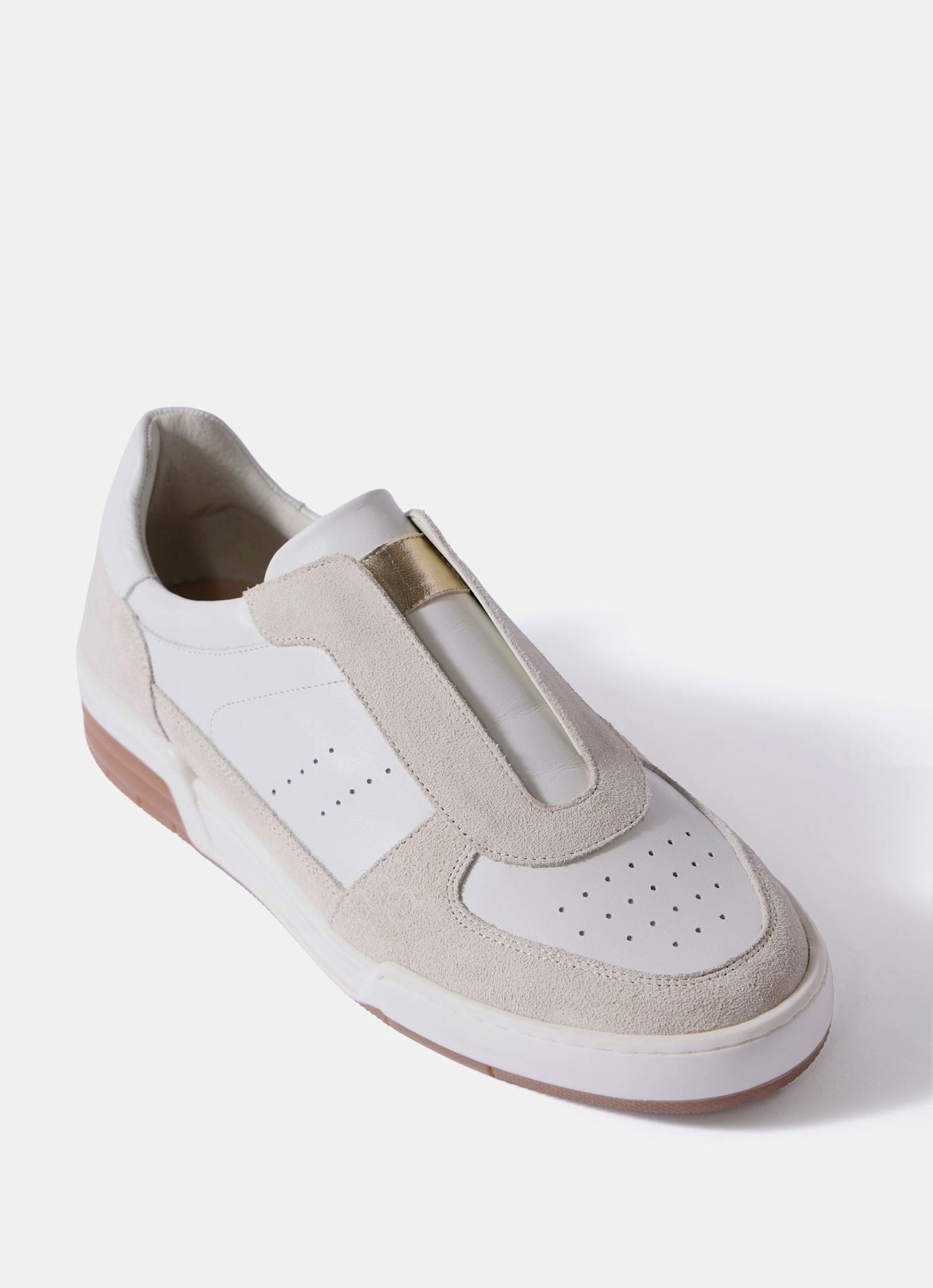 Rylie White Suede Slip On Trainers