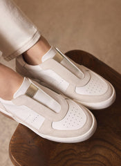 Rylie White Suede Slip On Trainers