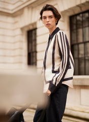 Pink and Black Stripe Print Shirt
