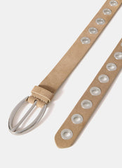 Neutral Suede Eyelet Belt