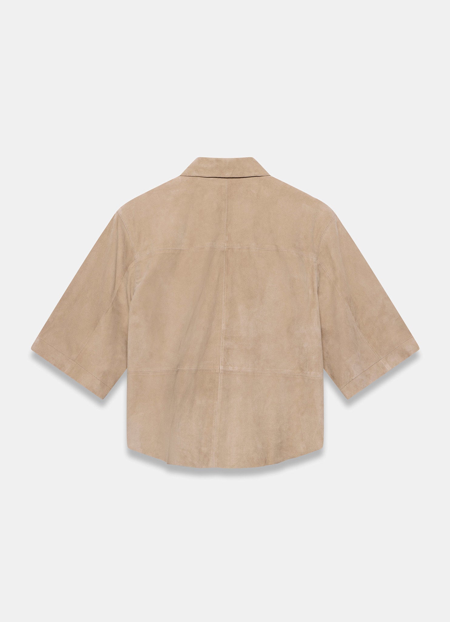 Neutral Suede Oversized Shirt