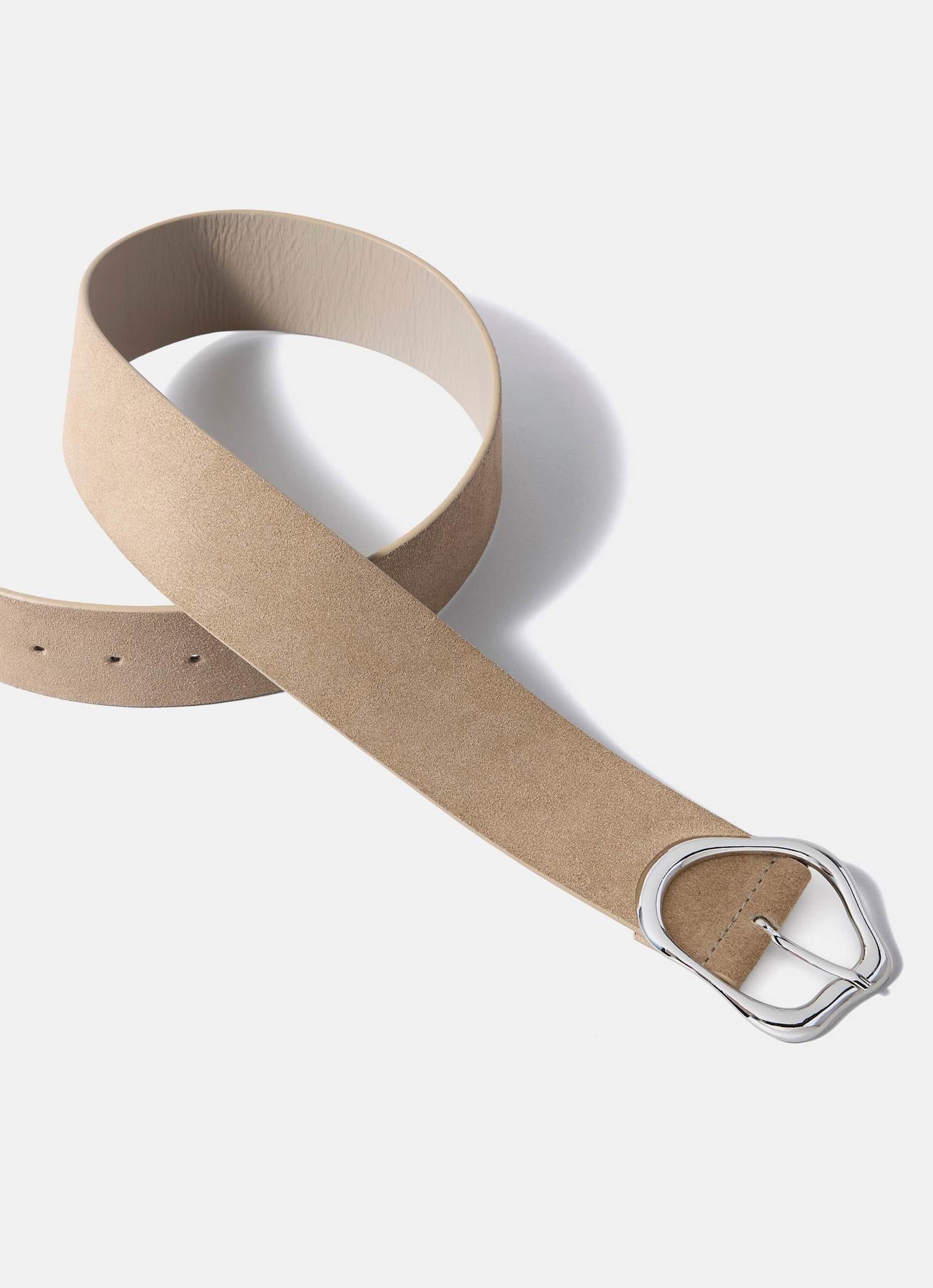 Neutral Suede Wide Belt