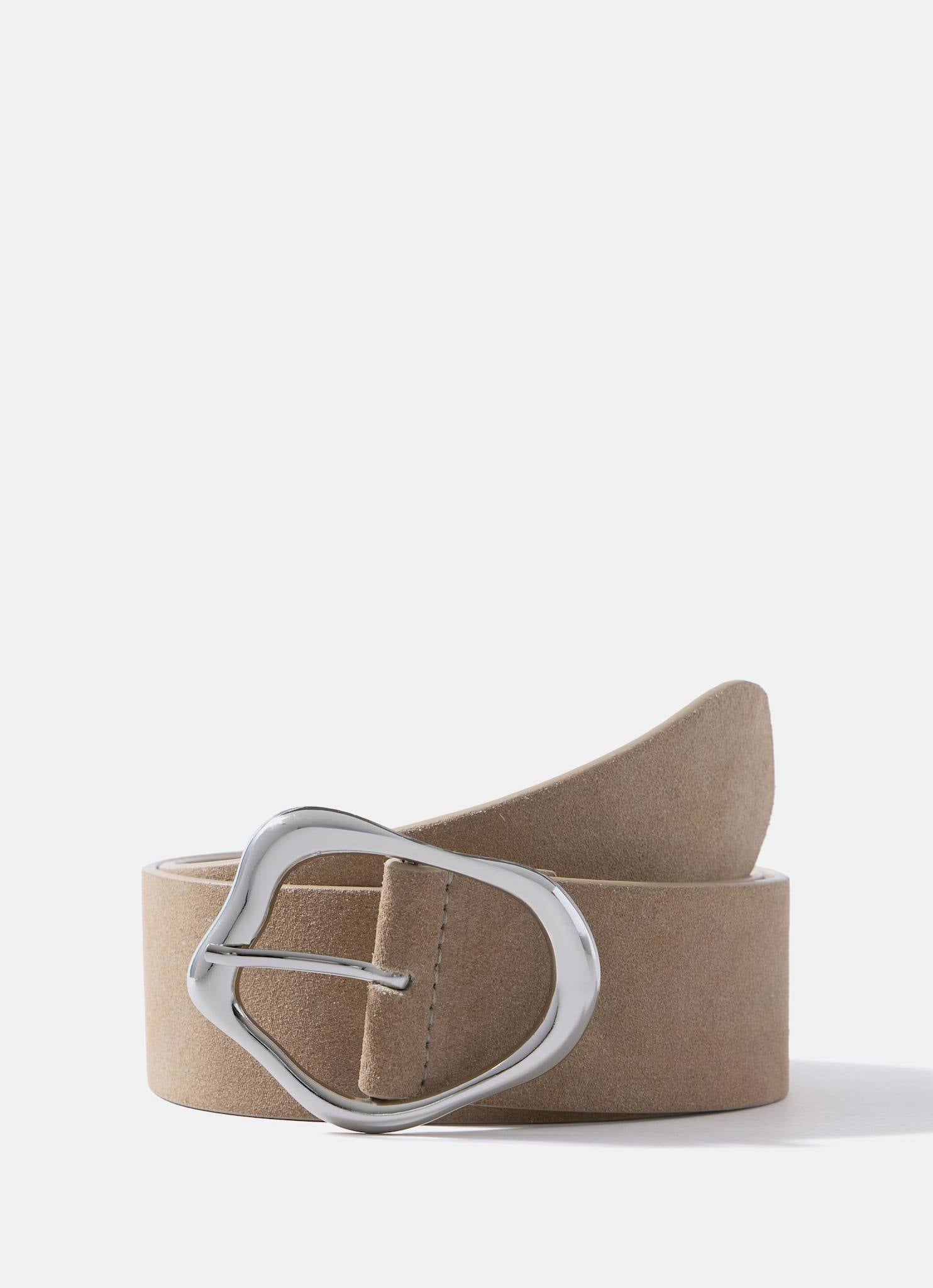 Neutral Suede Wide Belt