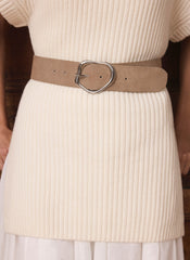 Neutral Suede Wide Belt