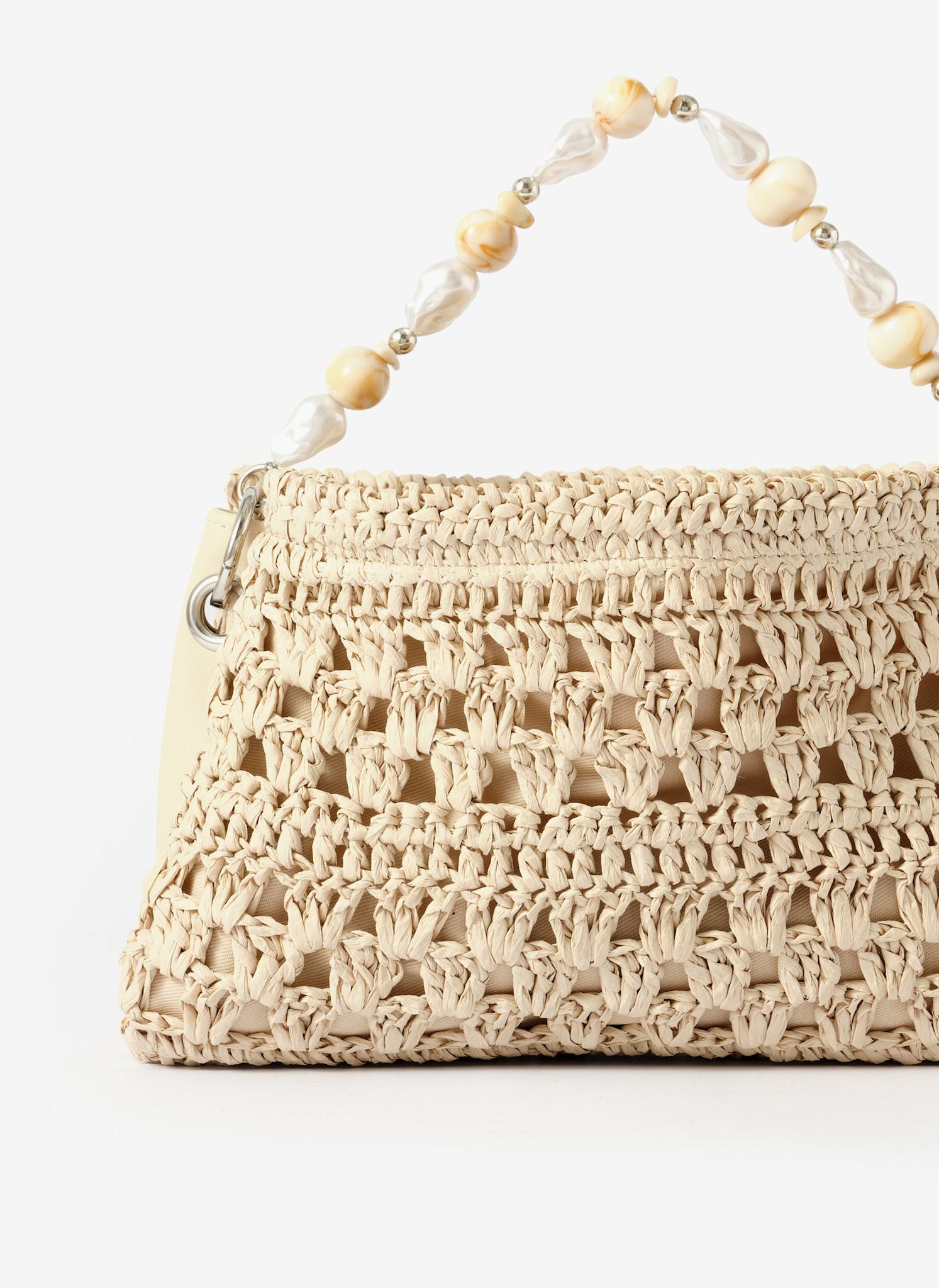 Sara Cream Woven Crossbody Bag