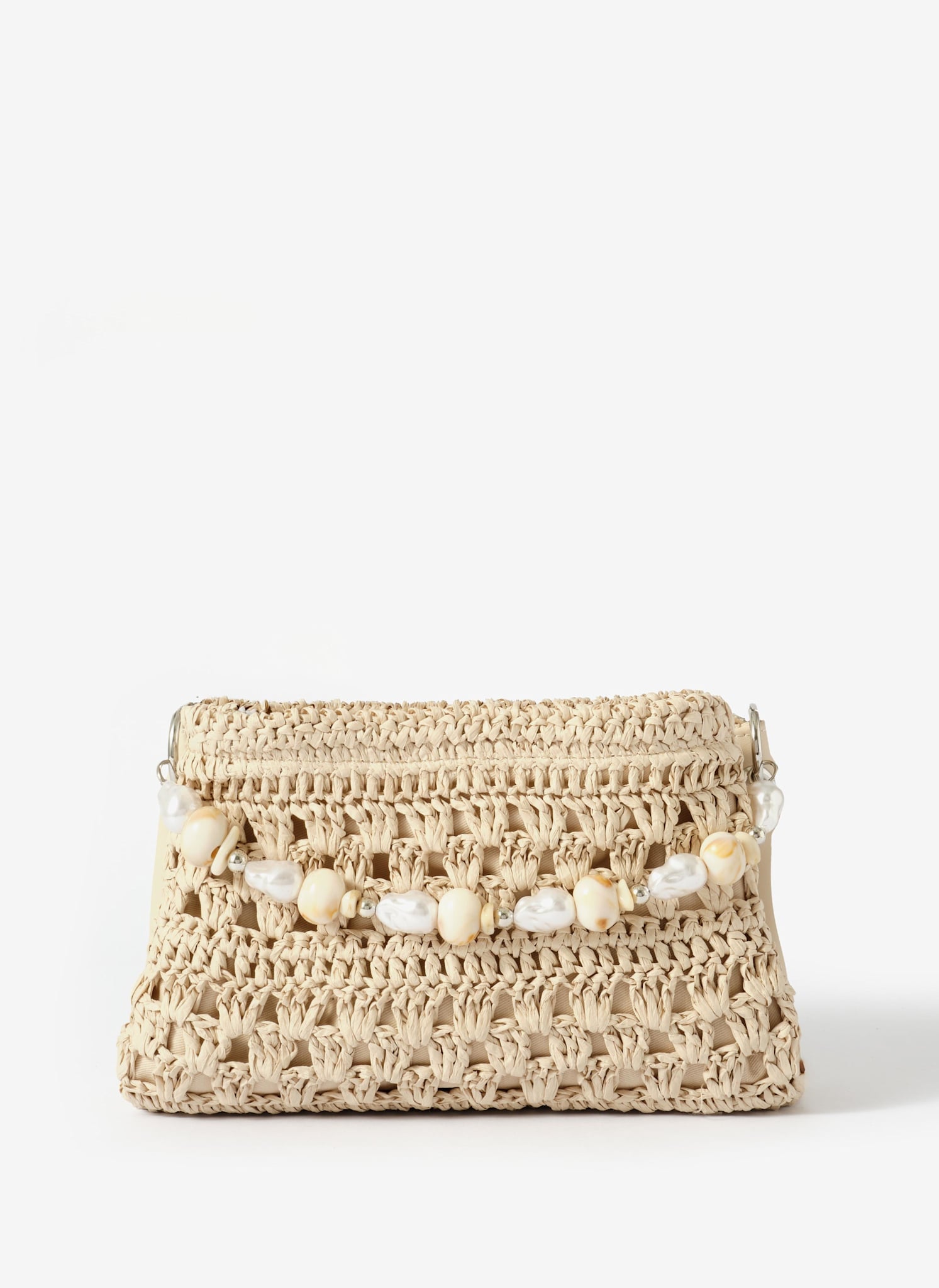 Sara Cream Woven Crossbody Bag