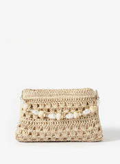 Sara Cream Woven Crossbody Bag