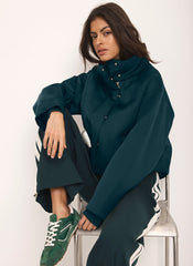 Teal Satin Bomber Jacket
