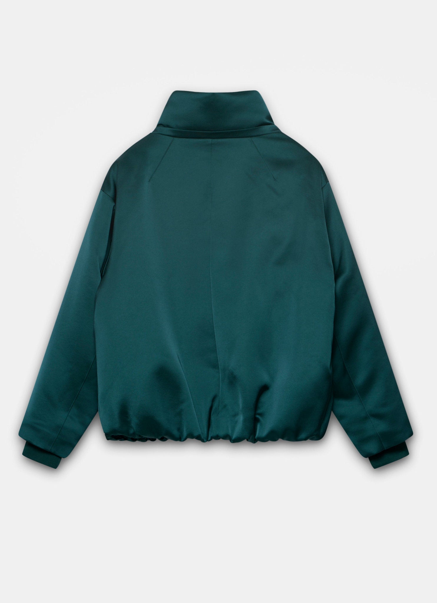 Teal Satin Bomber Jacket