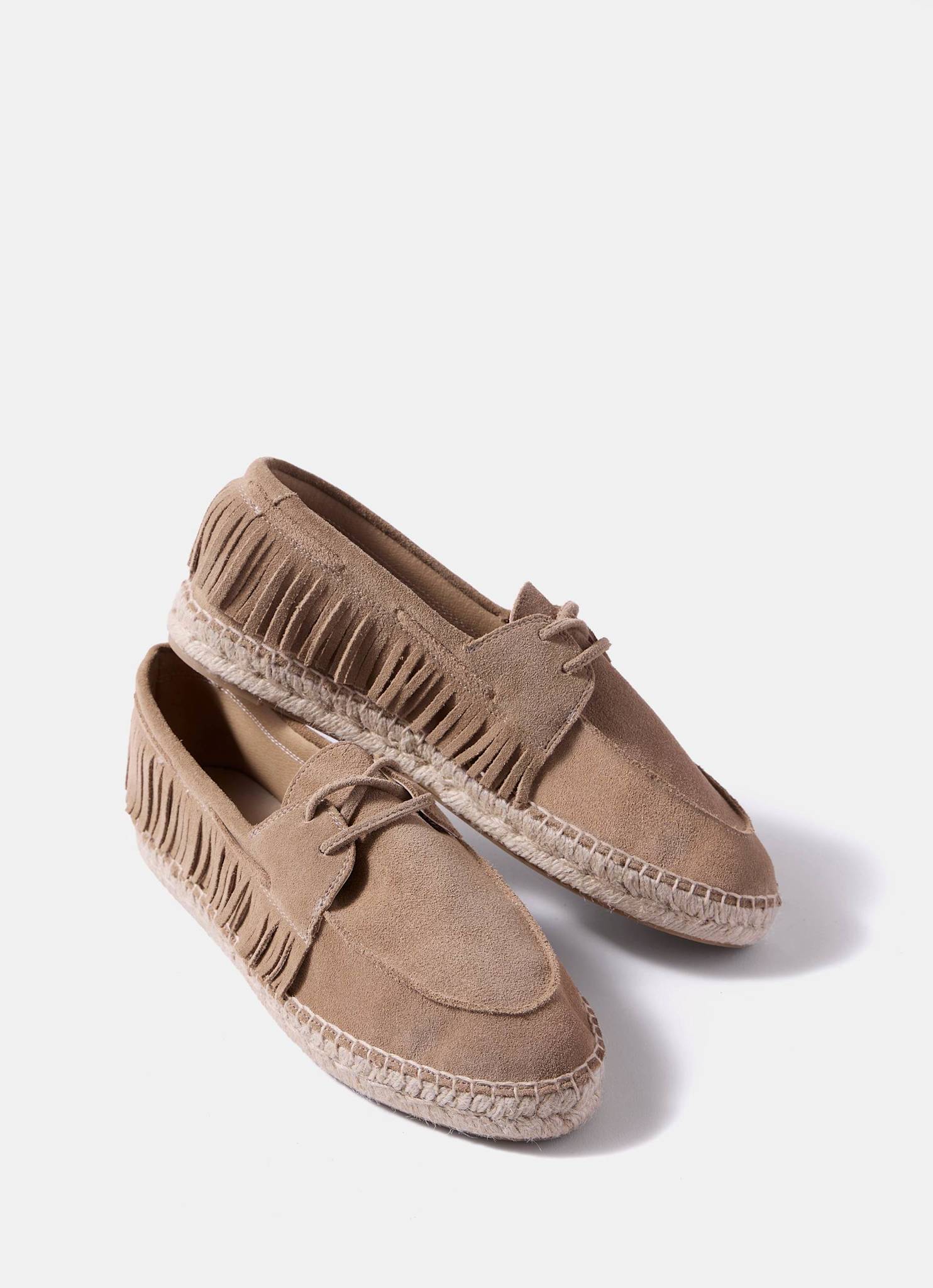 Shani Neutral Suede Espadrille Shoes