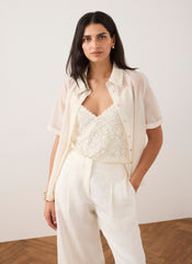 Cream Lace Layered Shirt