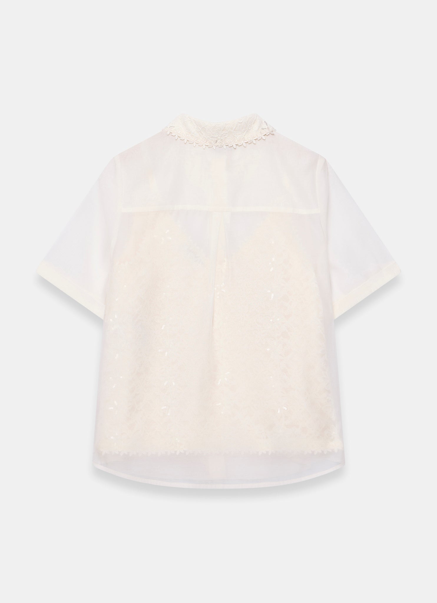 Cream Lace Layered Shirt