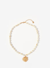 Shell Statement Sun Charm Necklace