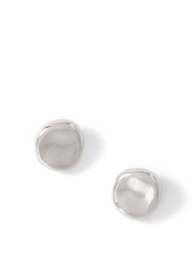 Silver Tone Shiny Stud Earrings