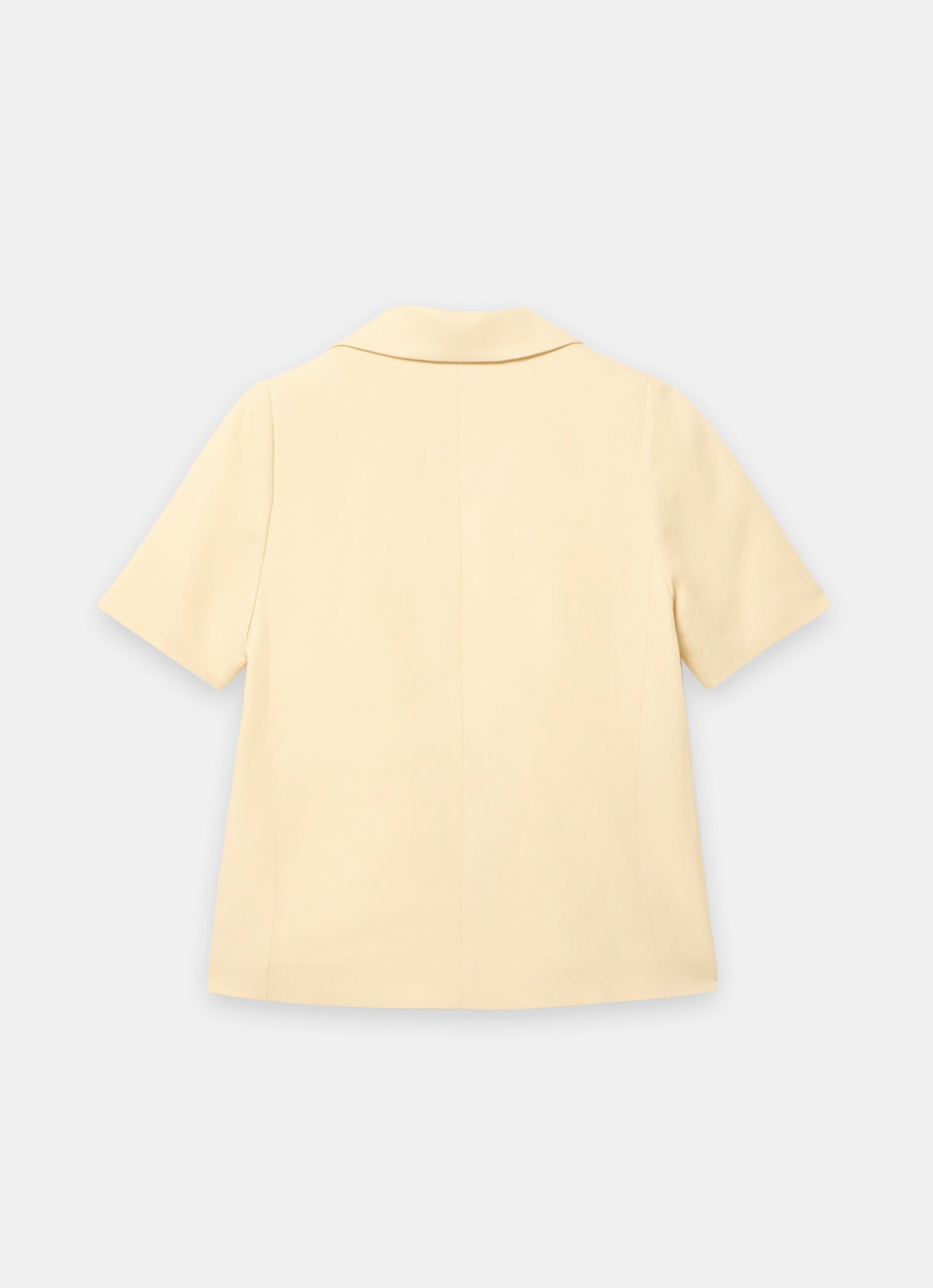 Yellow Linen Blend Short Sleeve Blazer