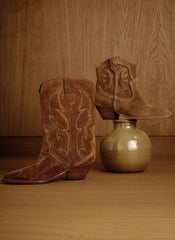 Sierra Tan Suede Cowboy Boots