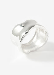 Silver Tone Clean Wave Bangle