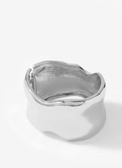 Silver Tone Clean Wave Bangle