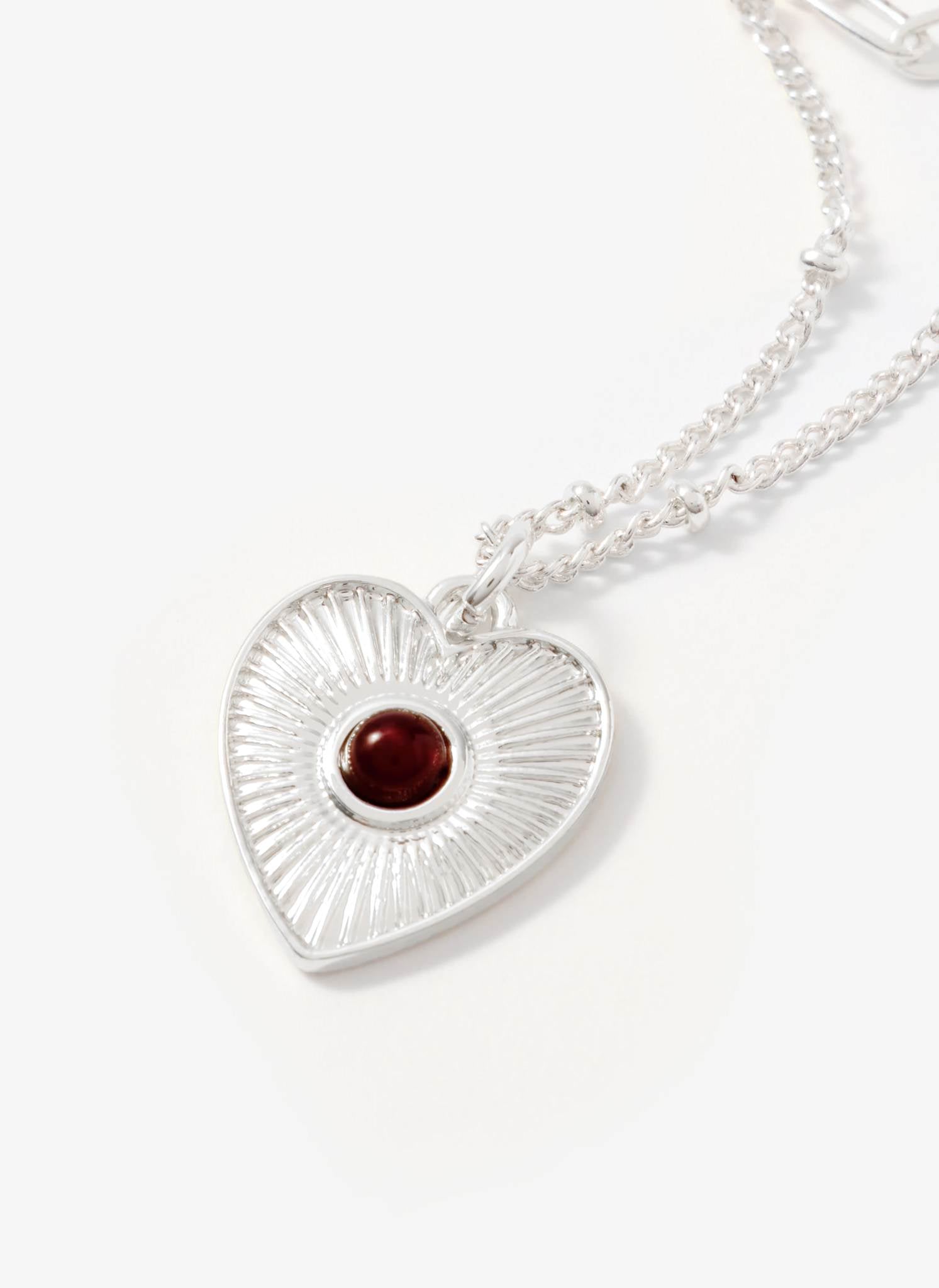 Silver Tone Layered Heart Necklace