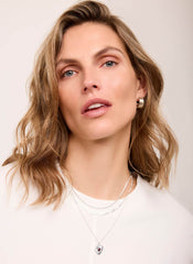 Silver Tone Layered Heart Necklace
