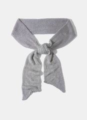Silver Metallic Skinny Knit Scarf